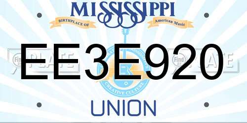 EE3E920 Mississippi License Plate