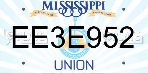 EE3E952 Mississippi License Plate