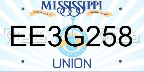 EE3G258 Mississippi License Plate