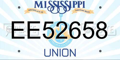 EE52658 Mississippi License Plate