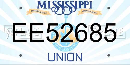 EE52685 Mississippi License Plate