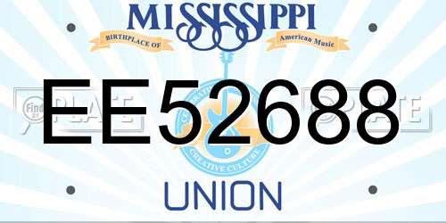 EE52688 Mississippi License Plate
