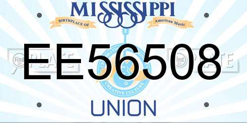 EE56508 Mississippi License Plate