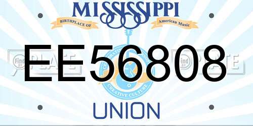 EE56808 Mississippi License Plate