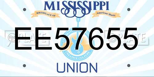 EE57655 Mississippi License Plate