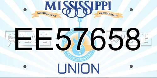 EE57658 Mississippi License Plate