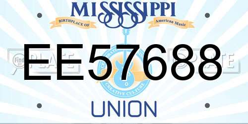 EE57688 Mississippi License Plate