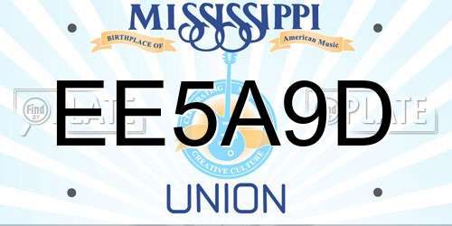 EE5A9D Mississippi License Plate