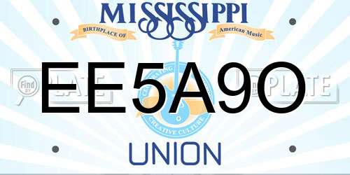 EE5A9O Mississippi License Plate