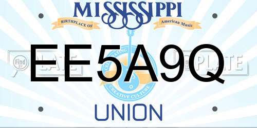 EE5A9Q Mississippi License Plate
