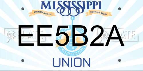 EE5B2A Mississippi License Plate