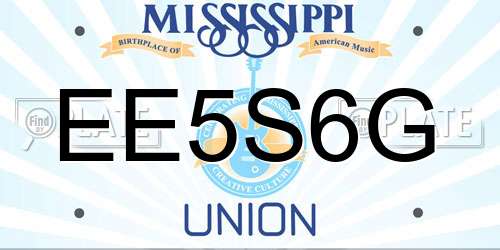 EE5S6G Mississippi License Plate