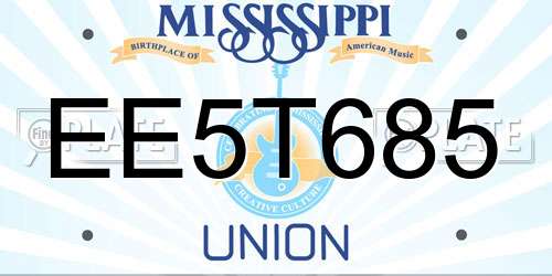 EE5T685 Mississippi License Plate