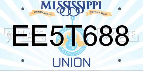 EE5T688 Mississippi License Plate