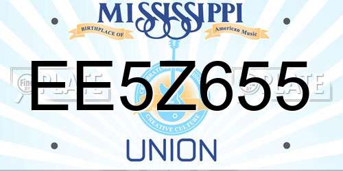 EE5Z655 Mississippi License Plate
