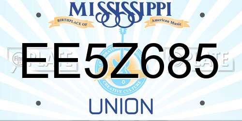 EE5Z685 Mississippi License Plate