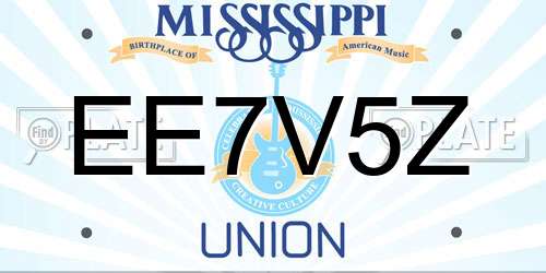 EE7V5Z Mississippi License Plate