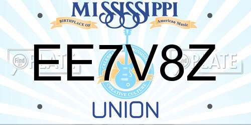 EE7V8Z Mississippi License Plate