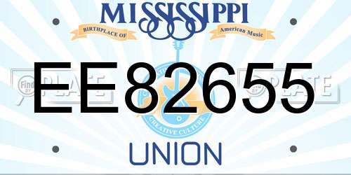 EE82655 Mississippi License Plate