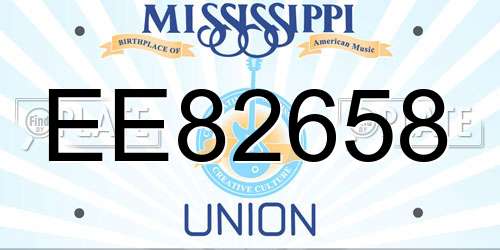 EE82658 Mississippi License Plate