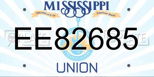 EE82685 Mississippi License Plate