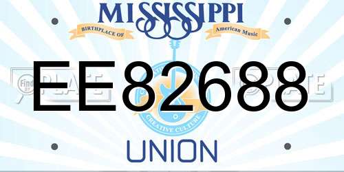 EE82688 Mississippi License Plate