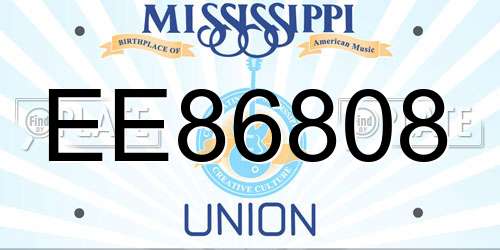 EE86808 Mississippi License Plate