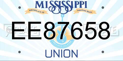 EE87658 Mississippi License Plate