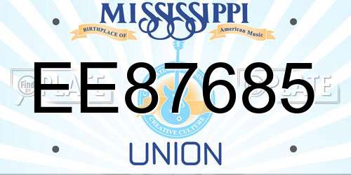 EE87685 Mississippi License Plate