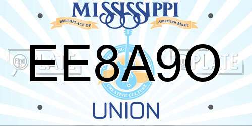 EE8A9O Mississippi License Plate