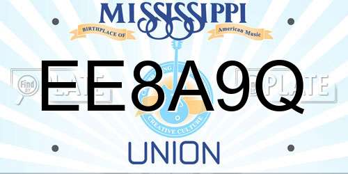 EE8A9Q Mississippi License Plate