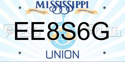 EE8S6G Mississippi License Plate