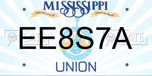 EE8S7A Mississippi License Plate