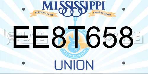 EE8T658 Mississippi License Plate