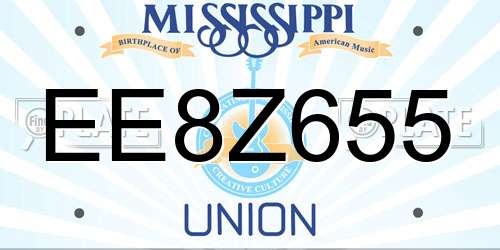 EE8Z655 Mississippi License Plate