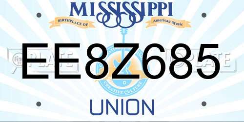 EE8Z685 Mississippi License Plate