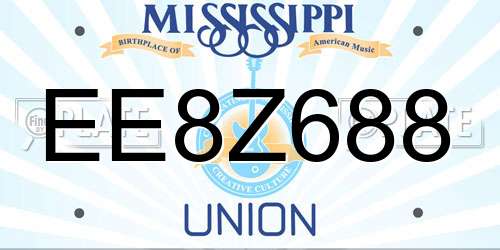 EE8Z688 Mississippi License Plate
