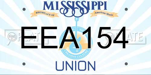 EEA154 Mississippi License Plate