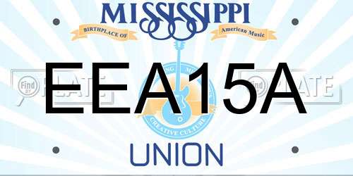 EEA15A Mississippi License Plate