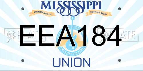 EEA184 Mississippi License Plate