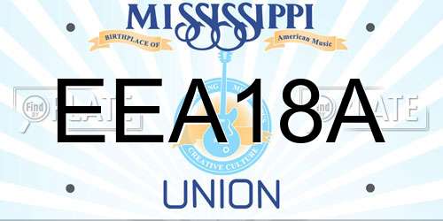 EEA18A Mississippi License Plate