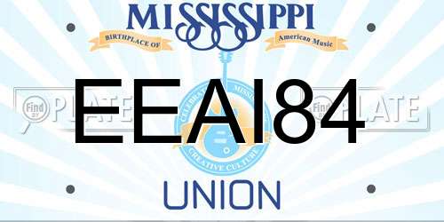 EEAI84 Mississippi License Plate