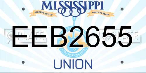 EEB2655 Mississippi License Plate