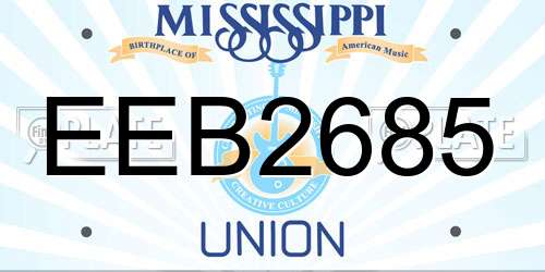 EEB2685 Mississippi License Plate