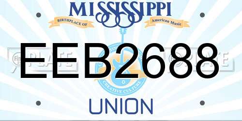 EEB2688 Mississippi License Plate
