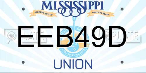 EEB49D Mississippi License Plate
