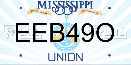 EEB49O Mississippi License Plate