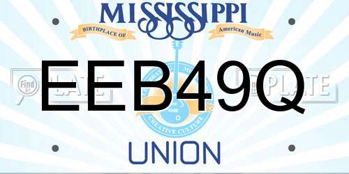 EEB49Q Mississippi License Plate