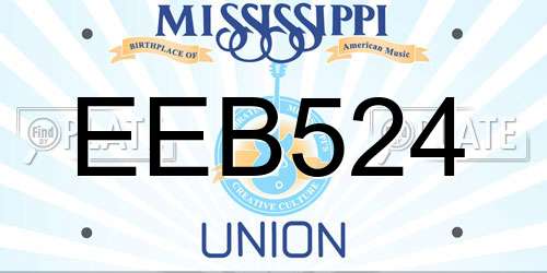 EEB524 Mississippi License Plate