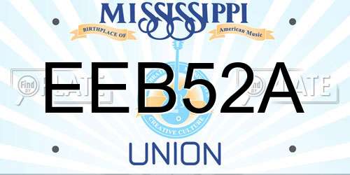 EEB52A Mississippi License Plate